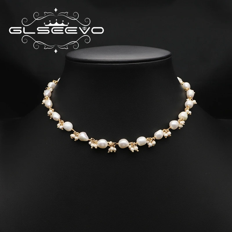 

GLSEEVO Natural Baroque Fresh Water Pearls Vintage Pendant Women Necklace Handmade Luxury Jewellery Perola Wedding Gifts GN0191