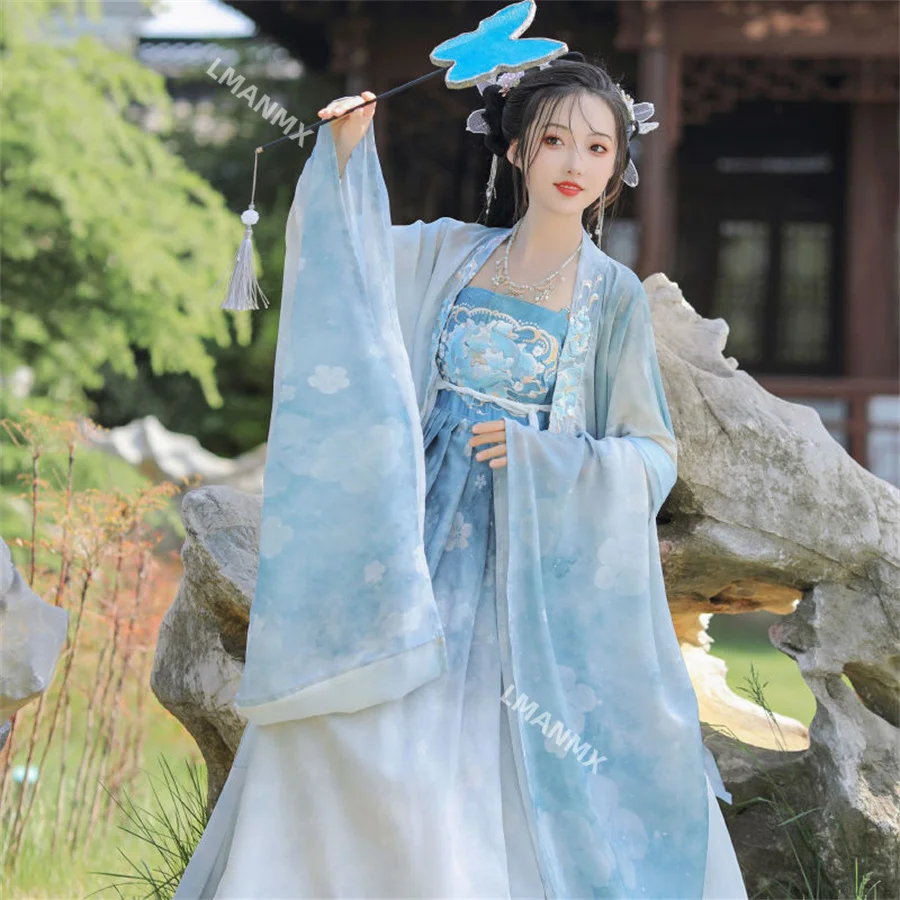 Элегантное платье ханьфу женское древнее китайское традиционное пальто женский