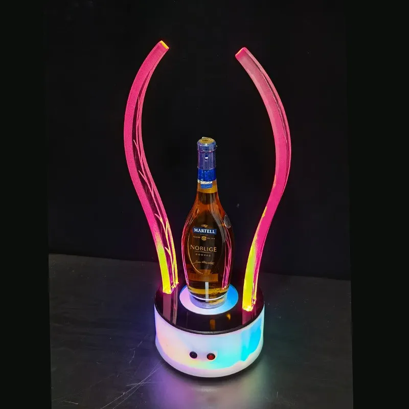 

Crown Colorful LED Wine Bottle Display Stand Rechargeable Champagne Glory Tray For Bar Lounge Nightclub VIP Service Beautifier