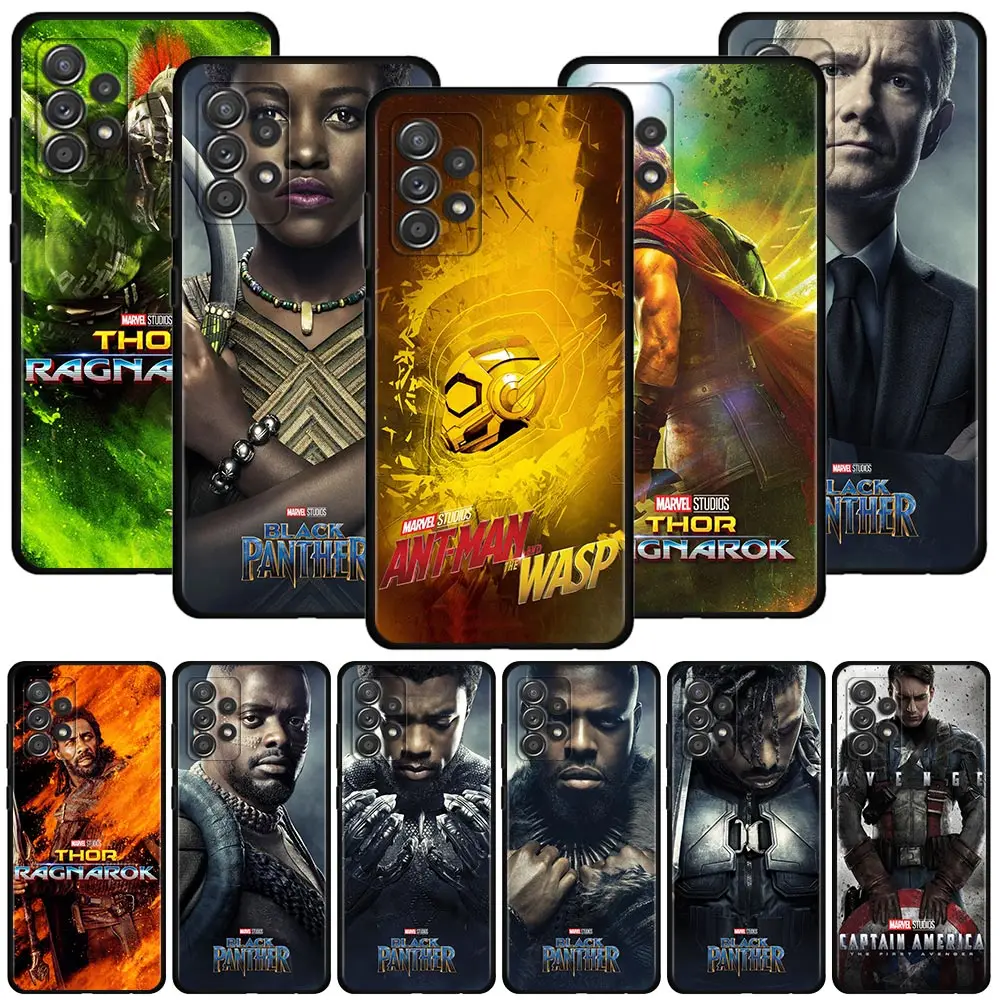 

Marvel Black Panther Captain America Phone Case For Samsung Galaxy A12 A52 A51 A32 A21s A71 A31 A02s A72 A41 A03s A22 A52s Cover