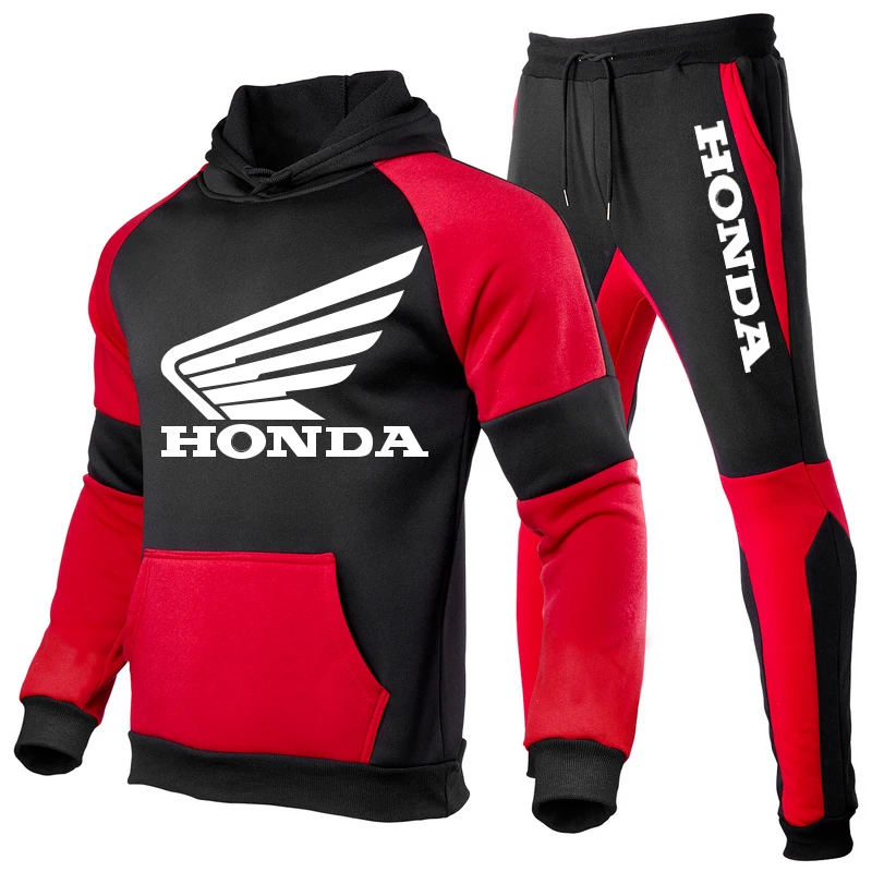 

Honda Car Wing Logo Print Men's Tracksuit Hoodie Suit 2 Piece Sweatshirt&Pant Sportswear Streetwear Fashion Trend Men Clothing