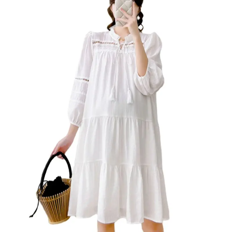 

Платья для беременных Новинка весна-лето 2023 платье для беременных Модная белая кружевная блузка для беременных Платья