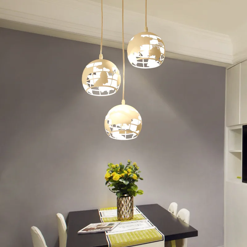 

Modern Simple Kitchen Chandelier Creative Three-head Dining Room Lamp Living Room Decor Bedroom Hollow Out Pendant Lights