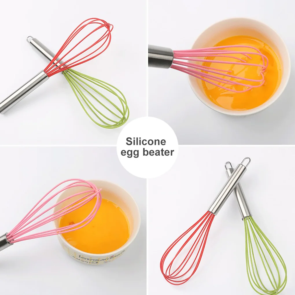 

1pc Manual Egg Beater Stainless Steel Silicone Balloon Whisk Cream Mixer Stirring Mixing Whisking Balloon Coil Style Egg Tools