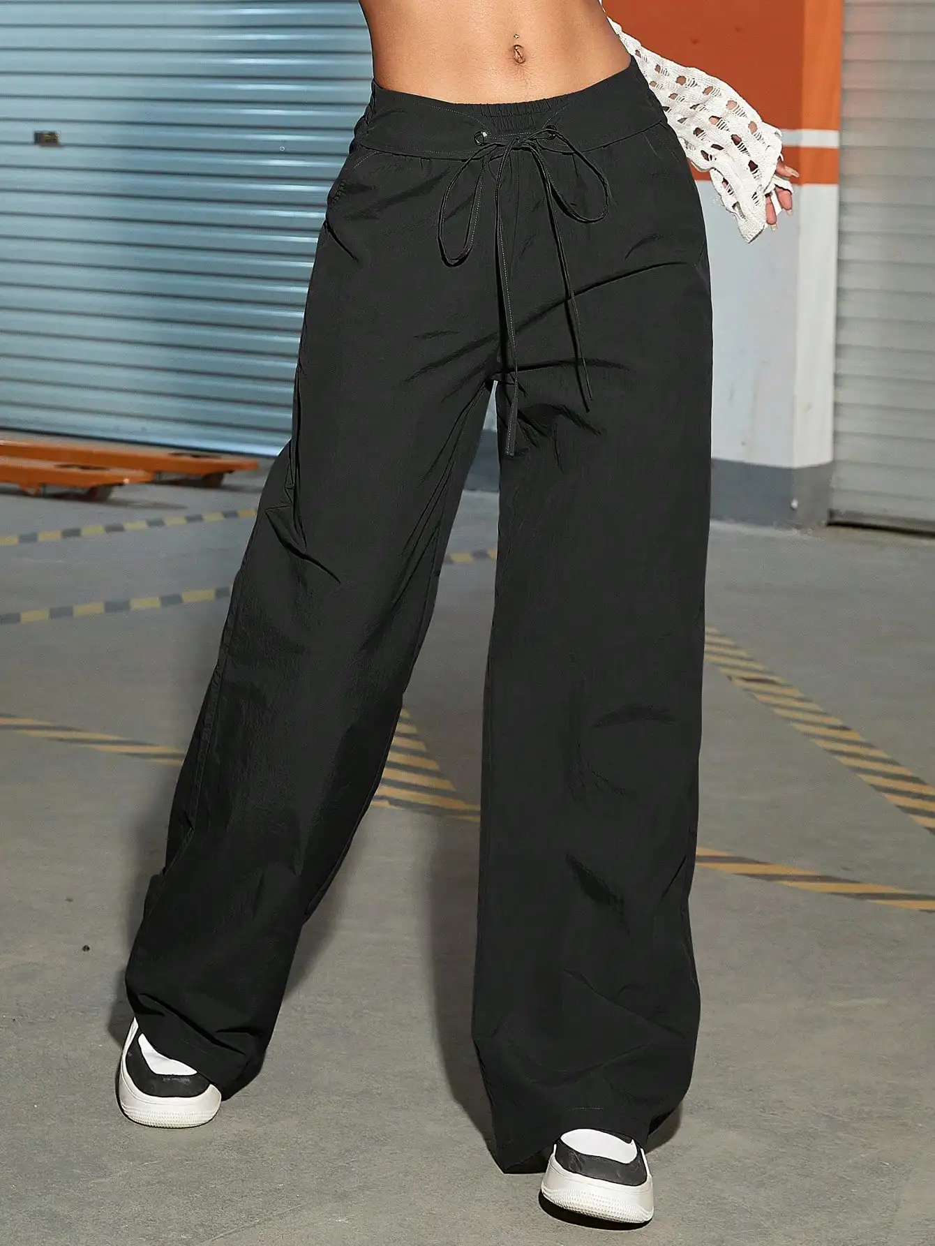 Женские прямые карго брюки из полиамида