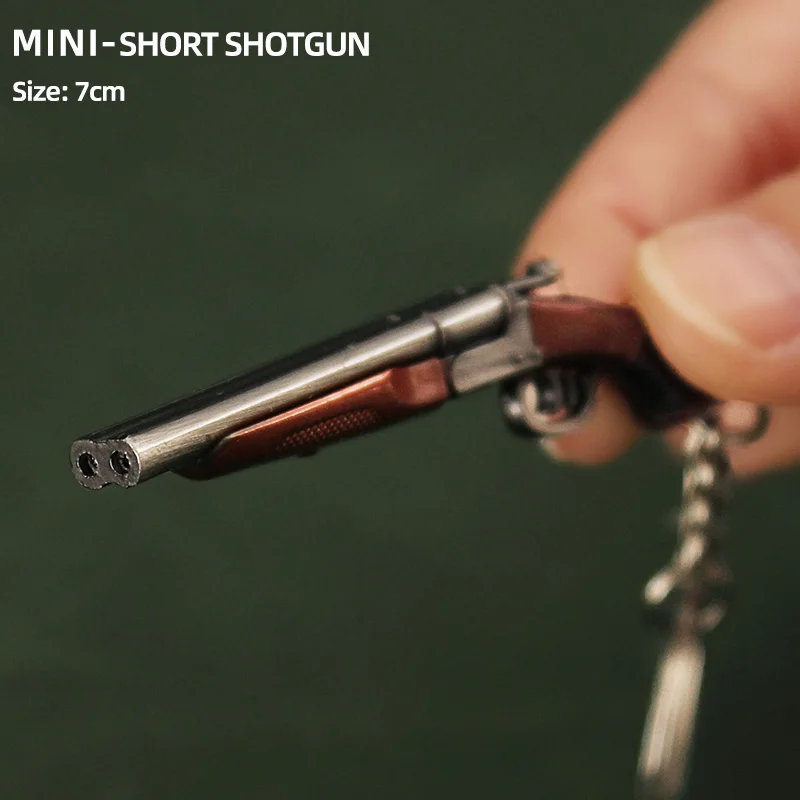 Брелок для ключей Mini Pubg M249 Uzi GROZA P90 S686, металлический брелок в форме пистолета, миниатюрная модель оружия, разные цвета