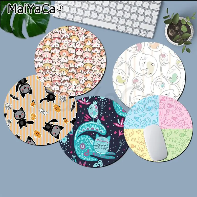 

Cartoon Cute Cat 20x20cm Round Kawaii Cartoon Anime Gaming Mouse Pad Keyboard Mouse Mats Deskpad Girls for PC Gamer Mousemat