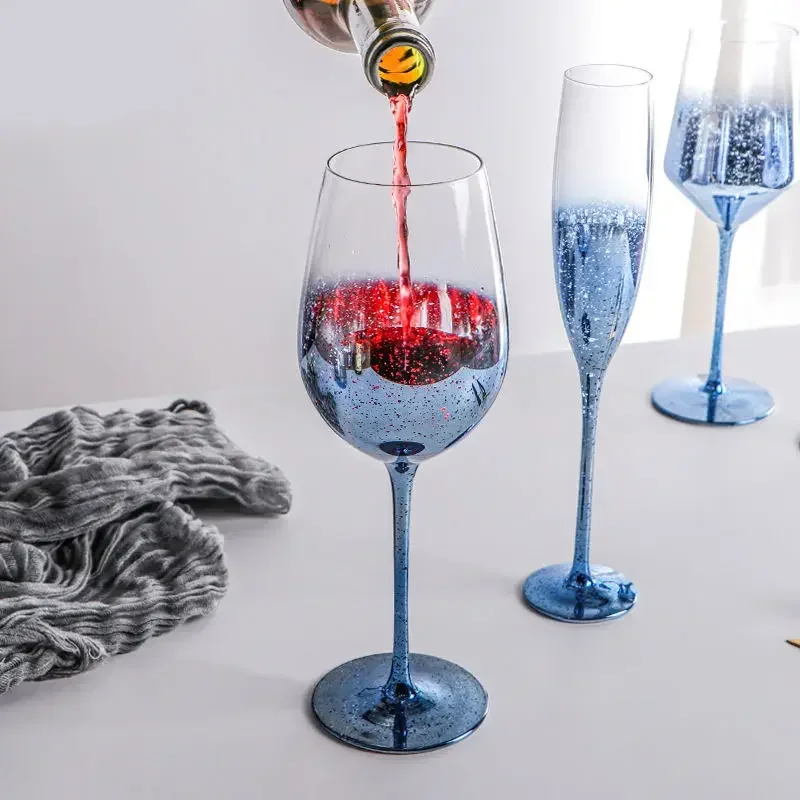 Star Sky Crystal Glass Goblet Blue Red Wine Cup Household High Beauty Light Luxury Water Party Champagne
