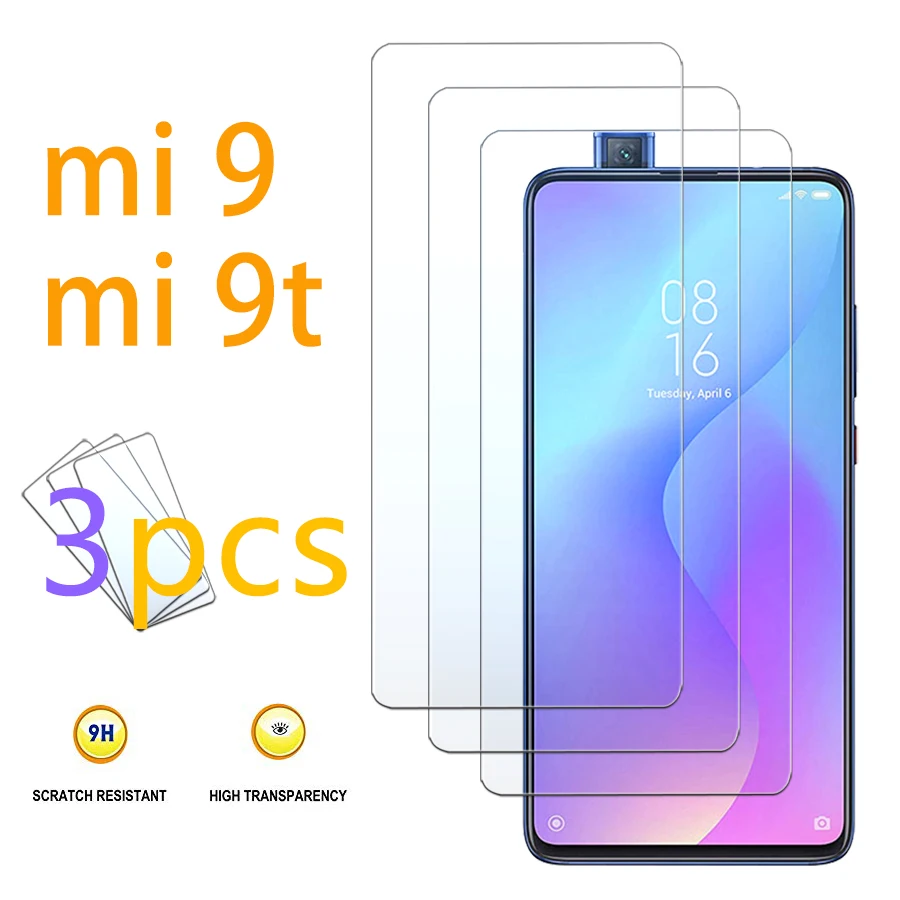 

3pcs tempered glass for xiaomi mi 9 9t ksiomi screen protector mi9 mi9t t9 redmi 9 note 9t tempered glas xiomi xiami 9h