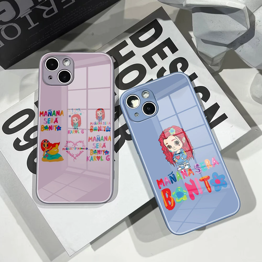 For IPhone13Pro Luxury Ins Manana Sera Bonito Phone Case Tempered Glass for IPhone14 11 12 XR XS MAX 7/8 X Plus Mini Color Cover