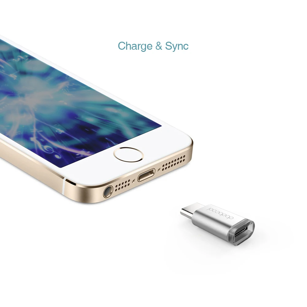 Адаптер dodocool Mini USB-C-Micro USB преобразователь Type-C в Micro-USB коннектор для MacBook Type C