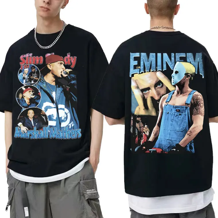 

Rapper Hot Sale Slim Shady I'm Marshall Mathers Eminem Anger Management Tour Graphic T-shirt Men Wome Oversized Hip Hop Tshirt