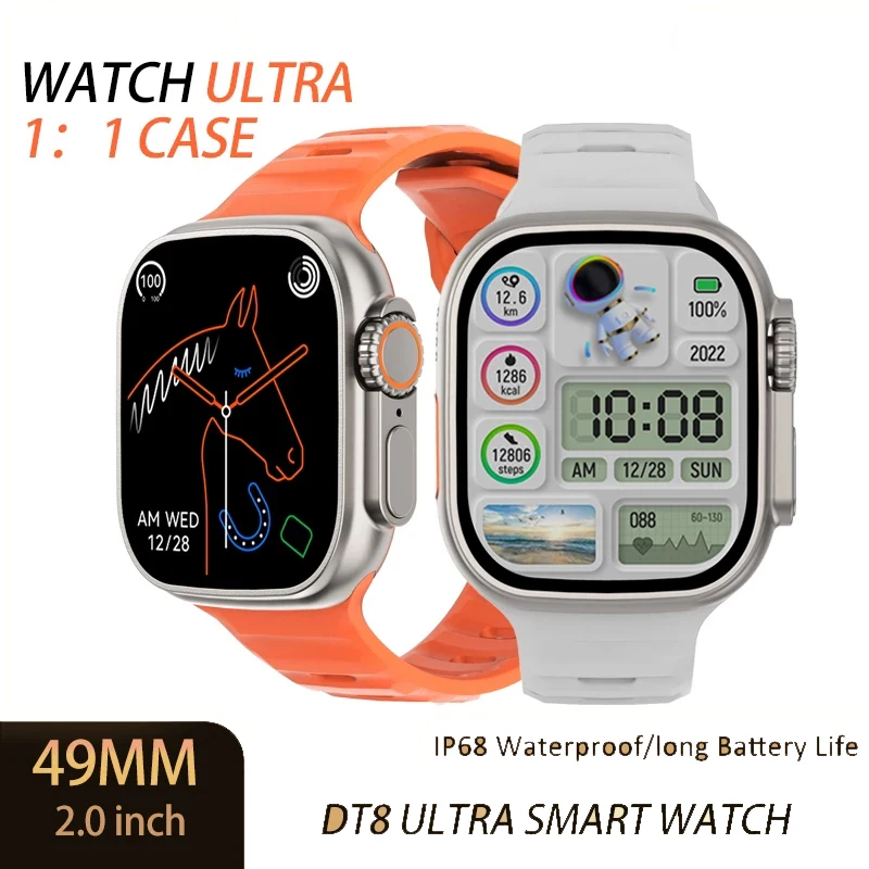 

Watch Ultra 49mm Smart Watch DT8 Ultra Max Smartwatch Men Original Heart Rate Blood Sugar Fitness SOS Replica PK WS8 DT8 IWO W58