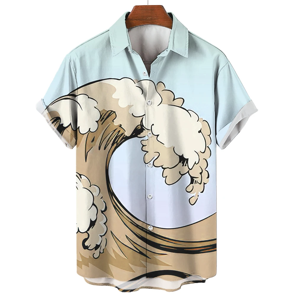 

Men's shirt 3D printed Hawaiian shirt casual fashion summer oversized short sleeved lapel loose top