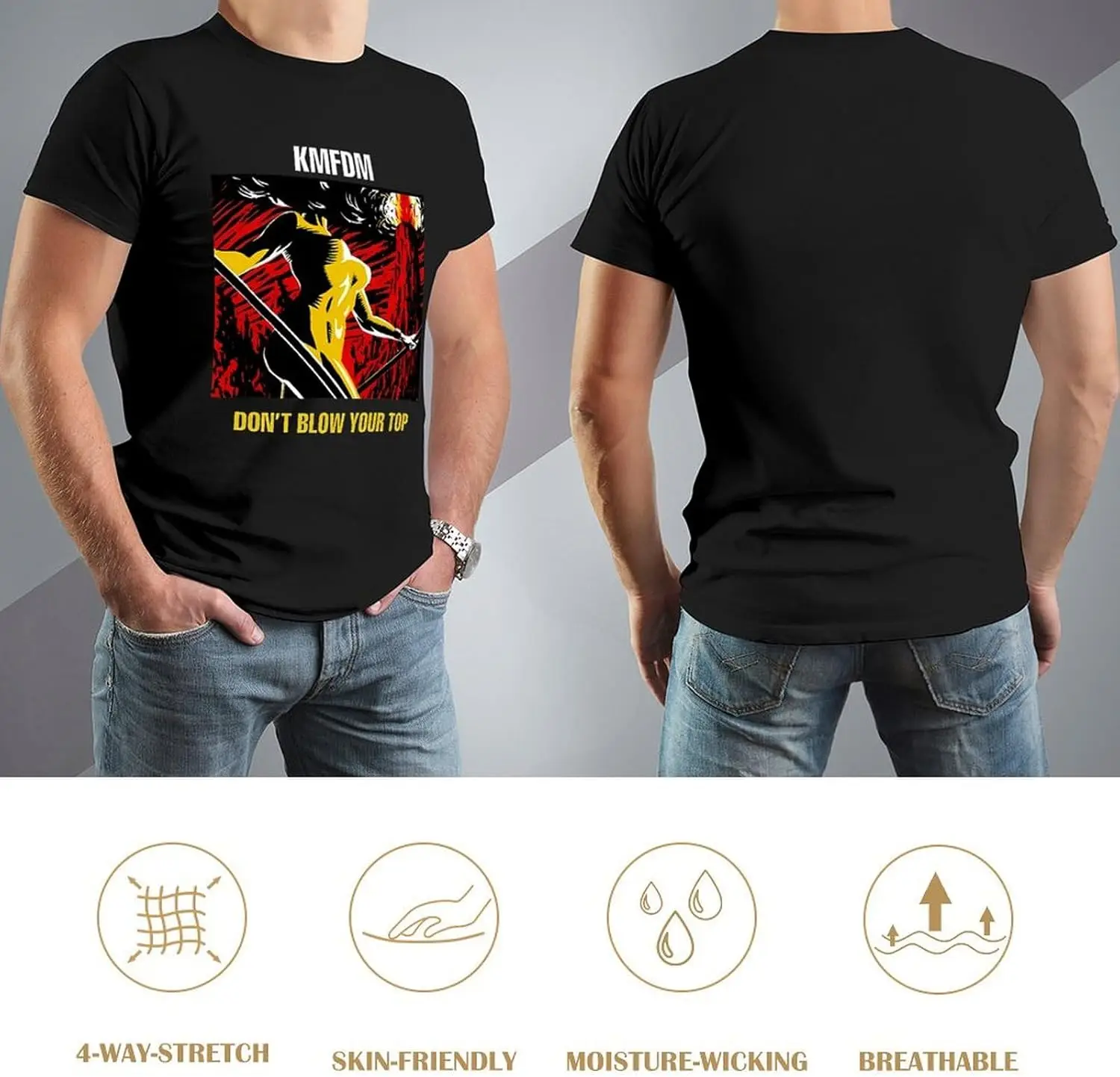 Футболка KMFDMs мужская свободная футболка с круглым вырезом повседневные рубашки