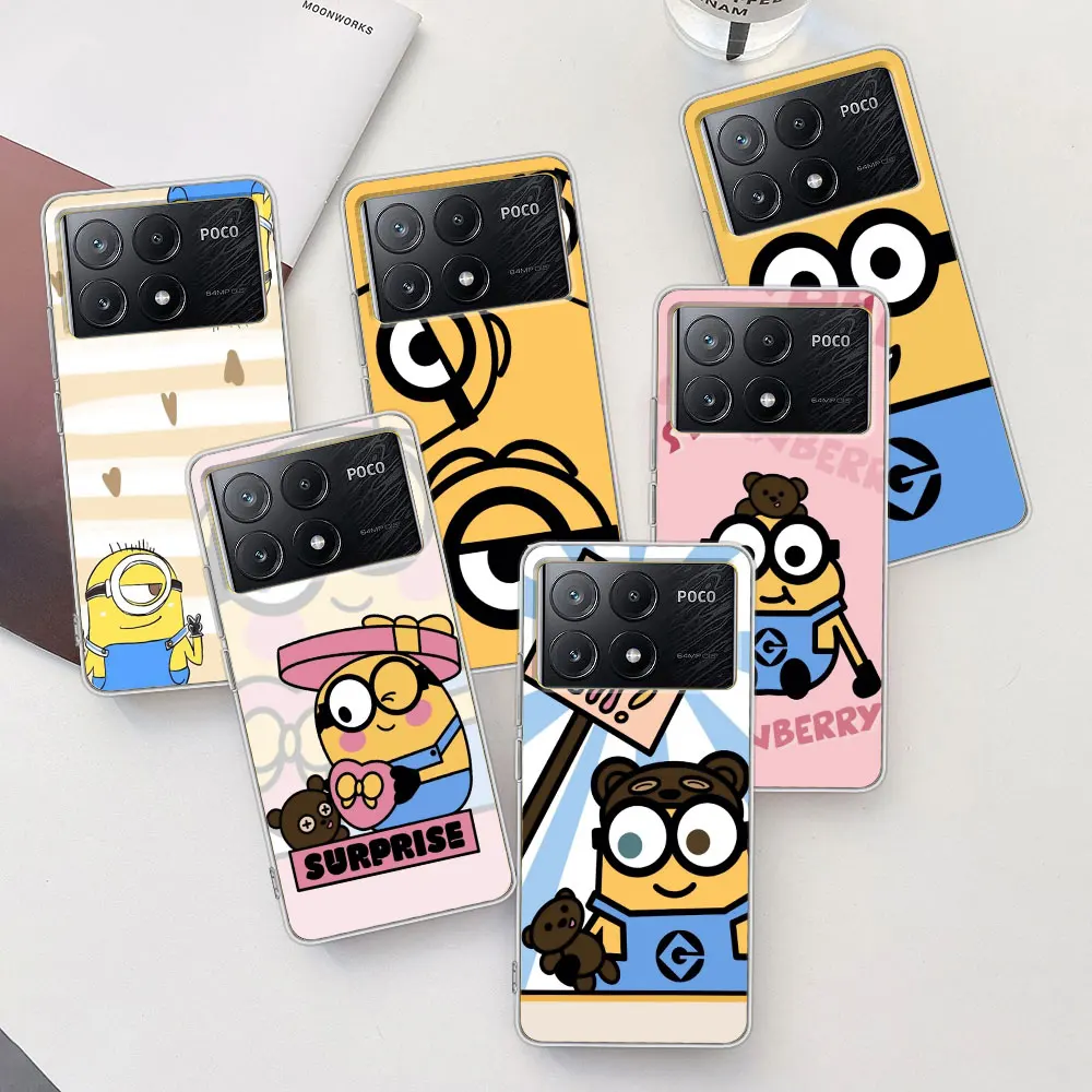 Забавный милый мультяшный чехол M-Minionss для Xiaomi Poco X3 F4 GT X6 F1 F3 M5 M3 M5s X4 NFC X5 F5 M4 F2 Pro