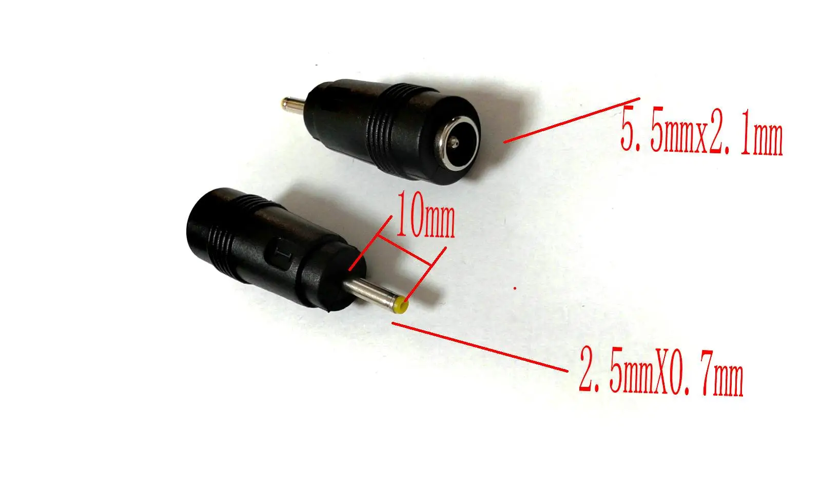 

2 шт. DC 2,5 мм x 0,7 мм штекер до 5,5 мм x 2,1 мм гнездовой адаптер питания
