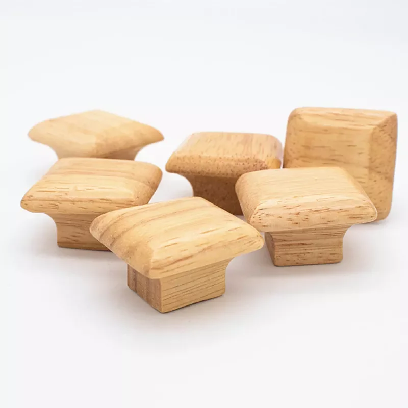 

Square Wooden Cabinet Knobs Solid Wood Single Hole Handle Wardrobe Door Drawer Wardrobe Knob Supplies
