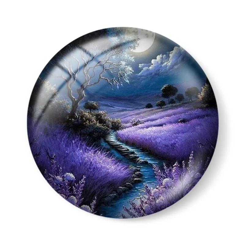 Cabochons for Jewelry Making Sunset and star landscape12mm/25mm/30mm Round photo glass cabochon demo flat backMaking findings