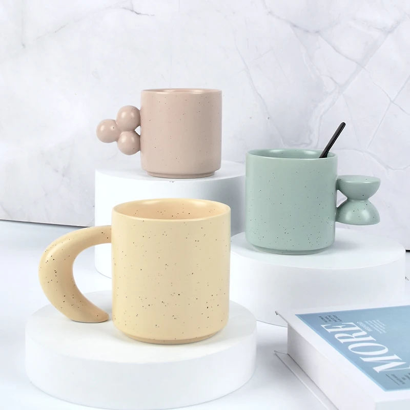 

Nordic Coffee Cup Ceramics Mug Creative Handle 300ml Water Milk Tea Beer Drink Mug Kitchen Drinkware Teaware