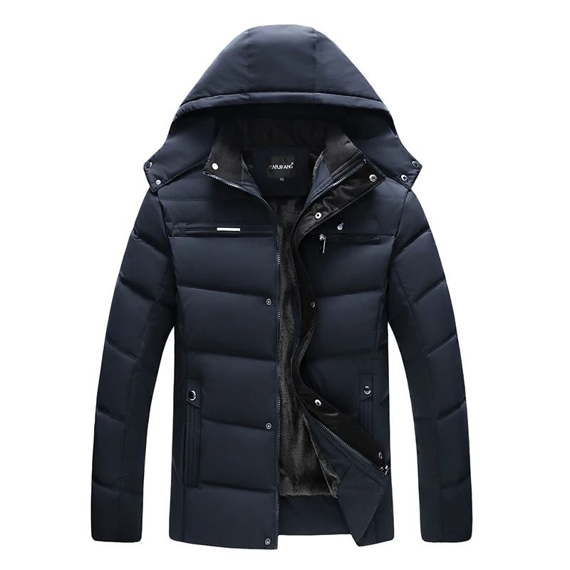 

2022 New Thick Warm Winter Parka Men Fleece Hooded Men Jacket Coat Military Cargo Jackets Mens Velvet Warm Coat Size 5XL