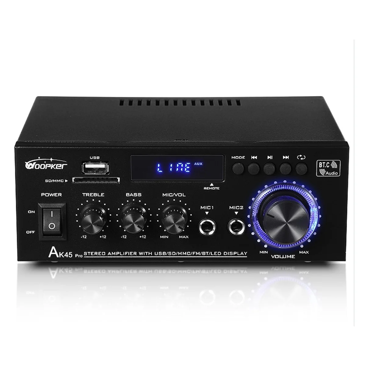 Усилитель звука Ak45 Pro Bluetooth бас-динамик максимальная мощность 820 Вт 90-240 В вход 50 +