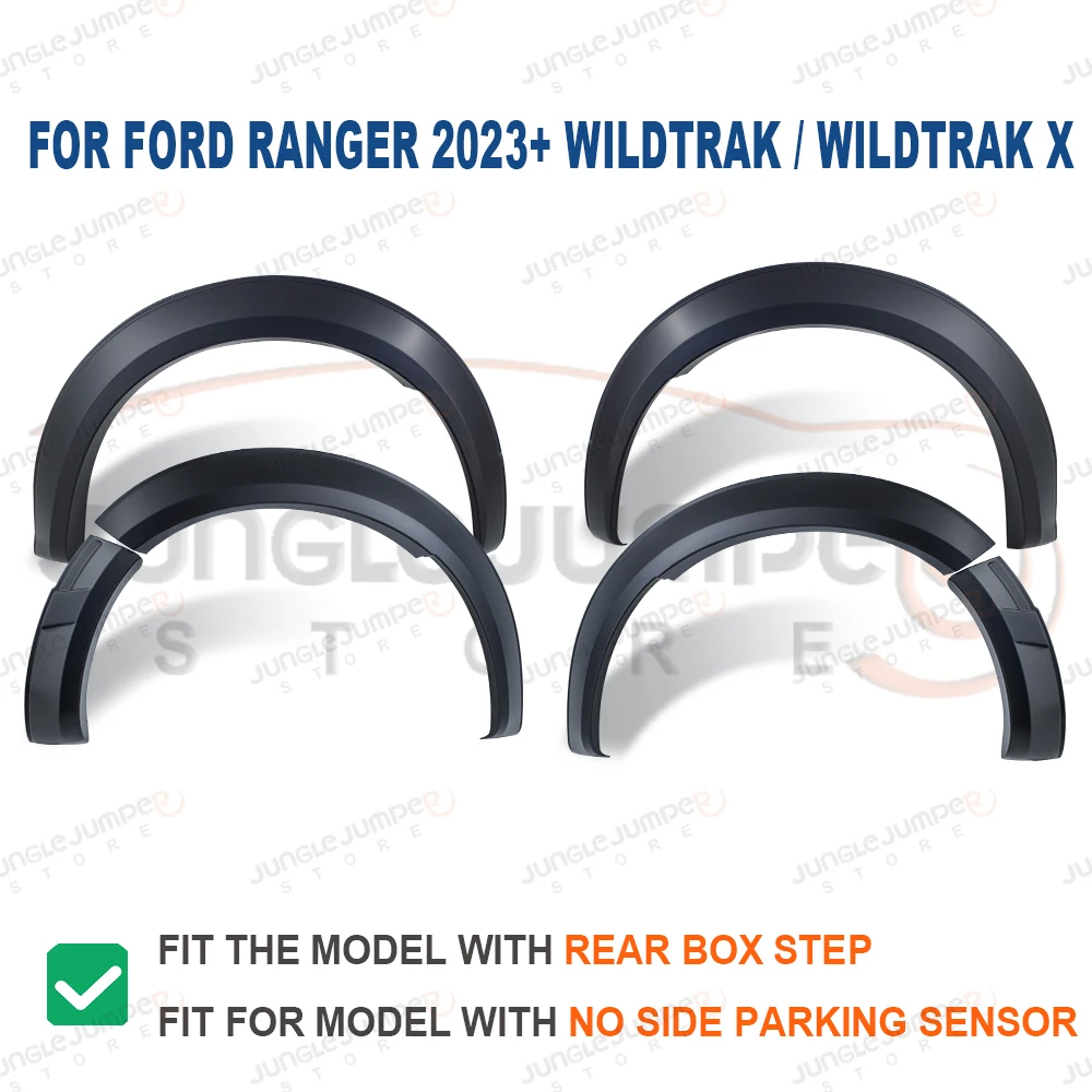 

Расширения крыльев, колесная арка для Ford Ranger Next Gen T9 2023+ Wildtrak Sport Limited XLT XL XLS 5-дюймовые брызговики, автомобильные аксессуары