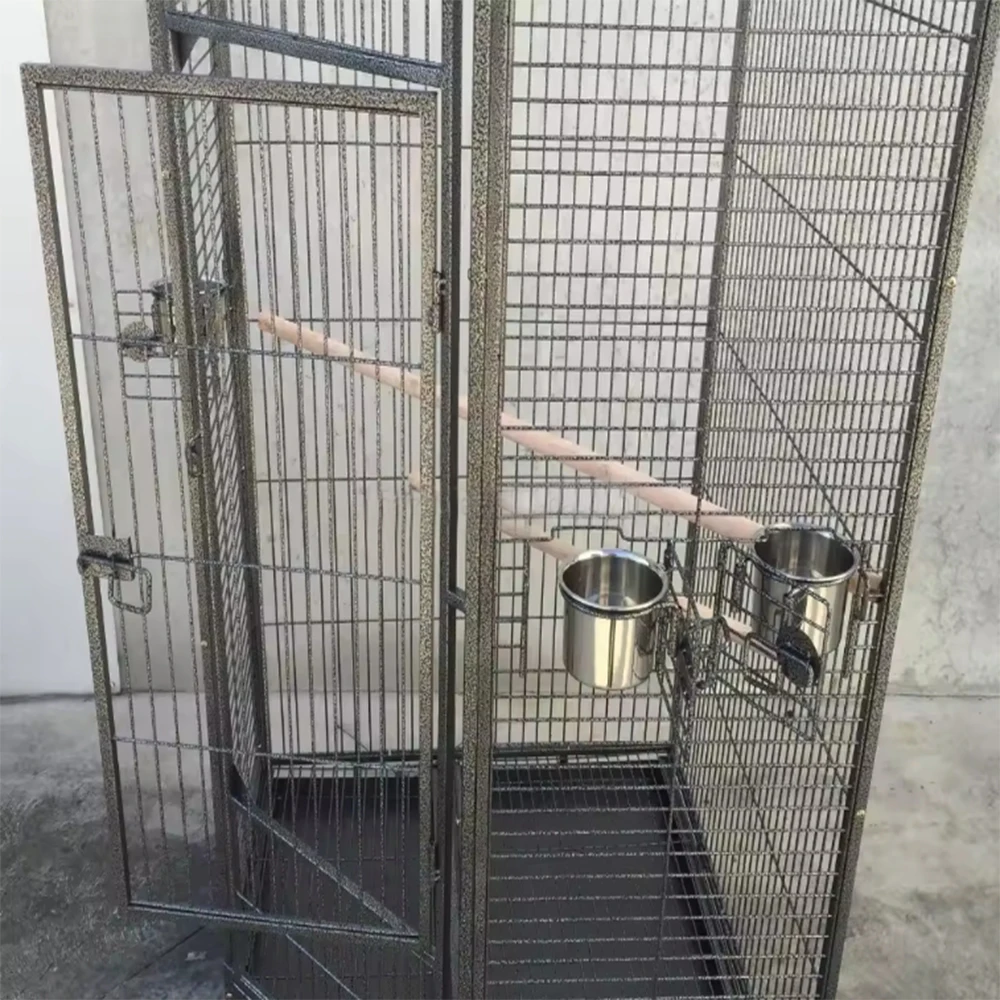 Современная роскошная большая клетка для птиц из кованого железа металлическая