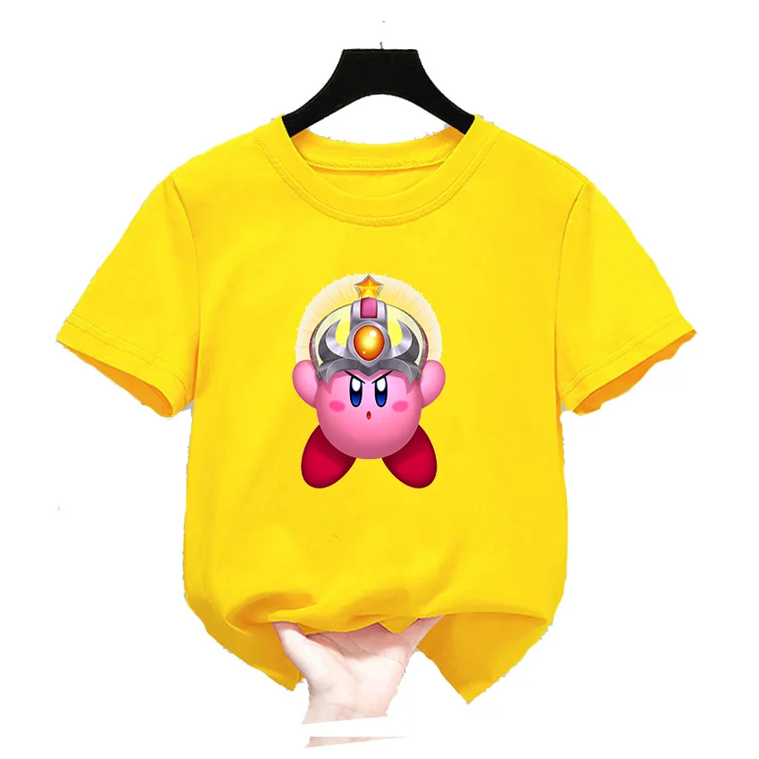 New Summer Boys kirbys T Shirt Fashion Print Kids Cartoon T Shirt For Boy Short Sleeve Baby Girls T Shirt Children's Clothes