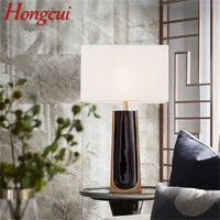 hongcui modern table lamp creative fashion marble desk led for home bedroom living room decorative light