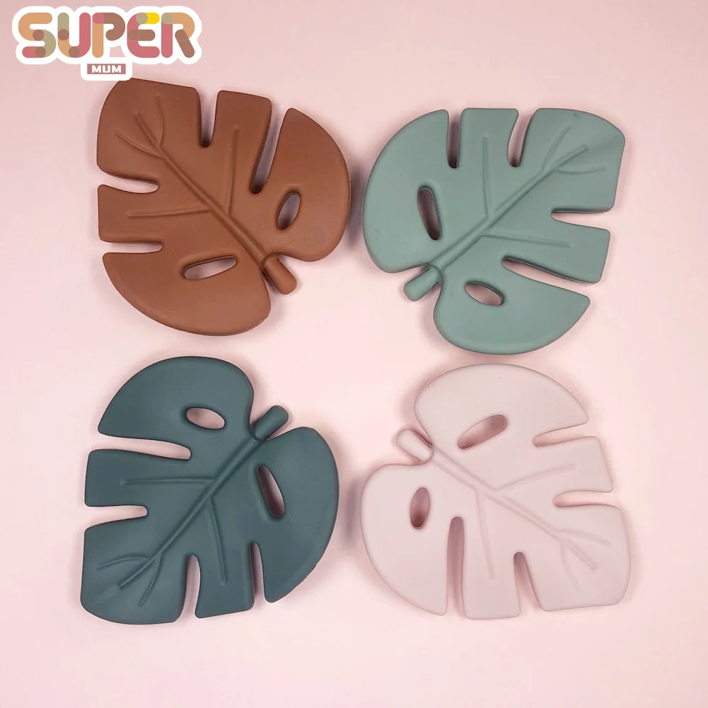 

1PC Cartoon Leaf Shaped Silicone Teether DIY Pacifier Chain Accessories Molar Teething Chewing Toy Newborn Baby Health Items