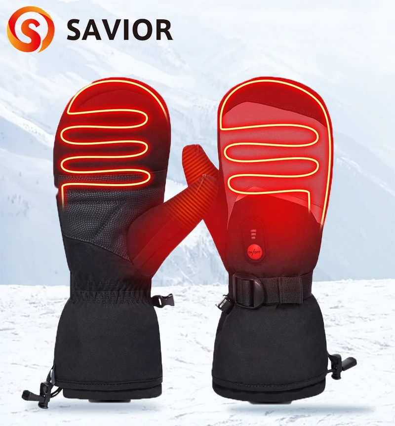 

Savior Heat Mittens Heated Gloves Electric Battery Winter Sports Ski Snowboard Camping Hiking Heated Motorcycle Gloves Men Women