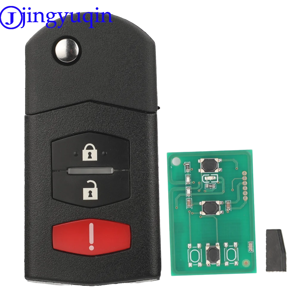 

Jingyuqin дистанционный флип-ключ от автомобиля 315 МГц 4D63 чип для Mazda 2 3 5 6 8 CX-7 CX-9 MX-5 BGBX1T478 SKE125-01 брелок 3/4 кнопки