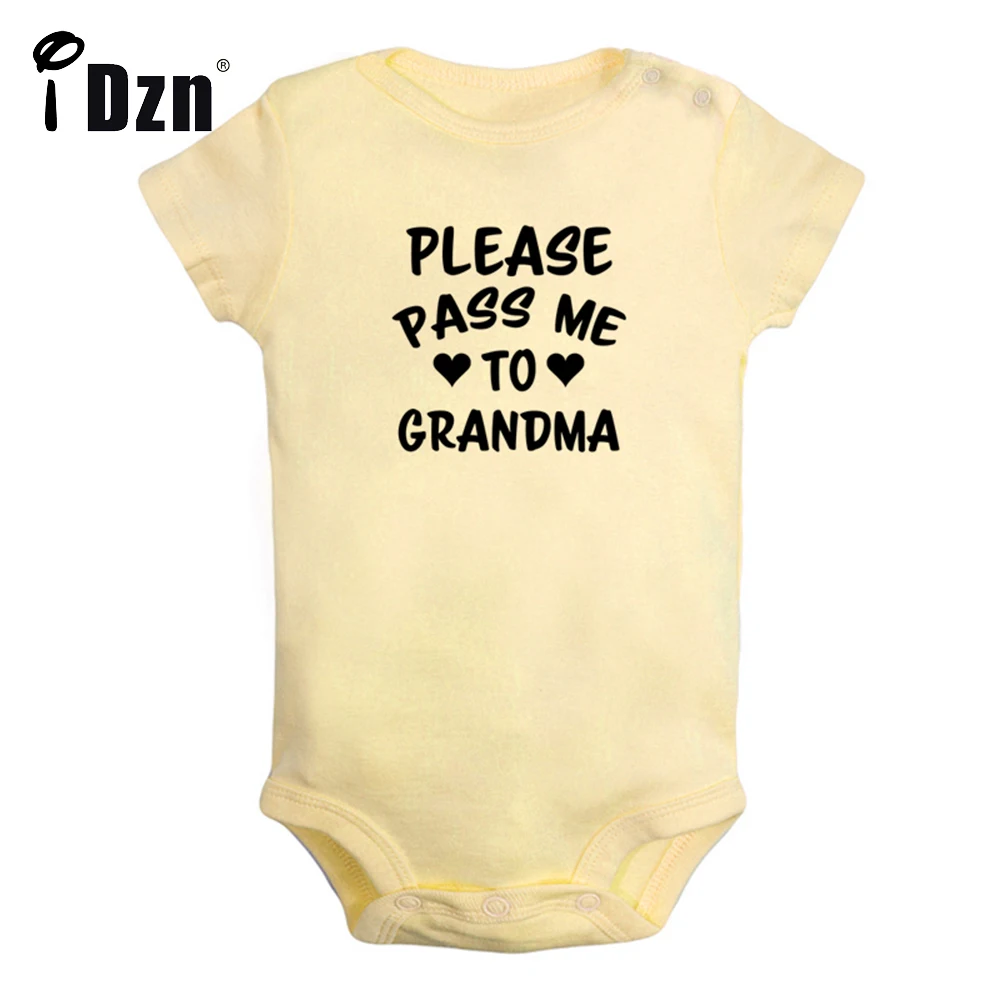 

Please Pass Me to Grandma-My Grandmother Loves Me Cute Fun Print Baby Rompers Boys Girls Bodysuit Infant Short Sleeves Jumpsuit