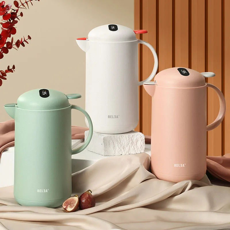 

Stainless Steel Thermos Pot Nordic Water Bottl Coffee Smart Portable Thermos Pot Travel Specialty Garrafa Termica Drinkware