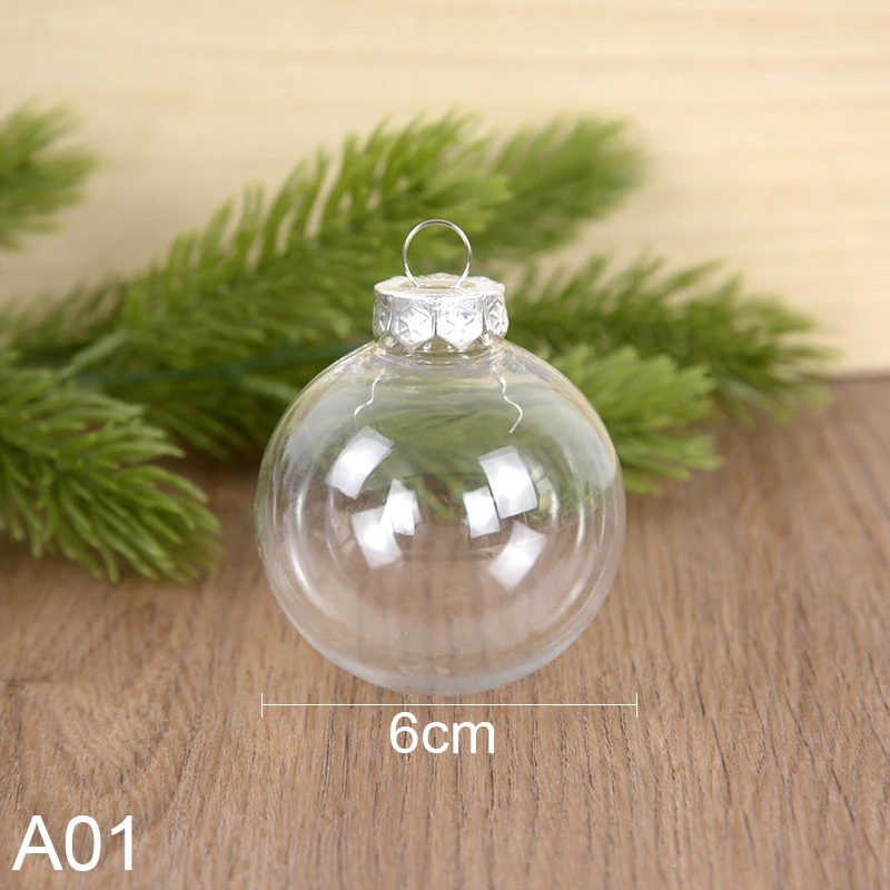 

Прозрачные подвесные шарики для елки CYZIWEI, 6 шт.