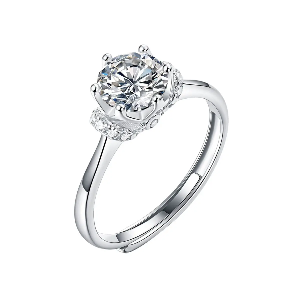 

S925 Silver Women's Ring Moissanite New Type Adjustable Silk Curtain Charm Personality Gifts Engagement Wedding Ringen Anillos