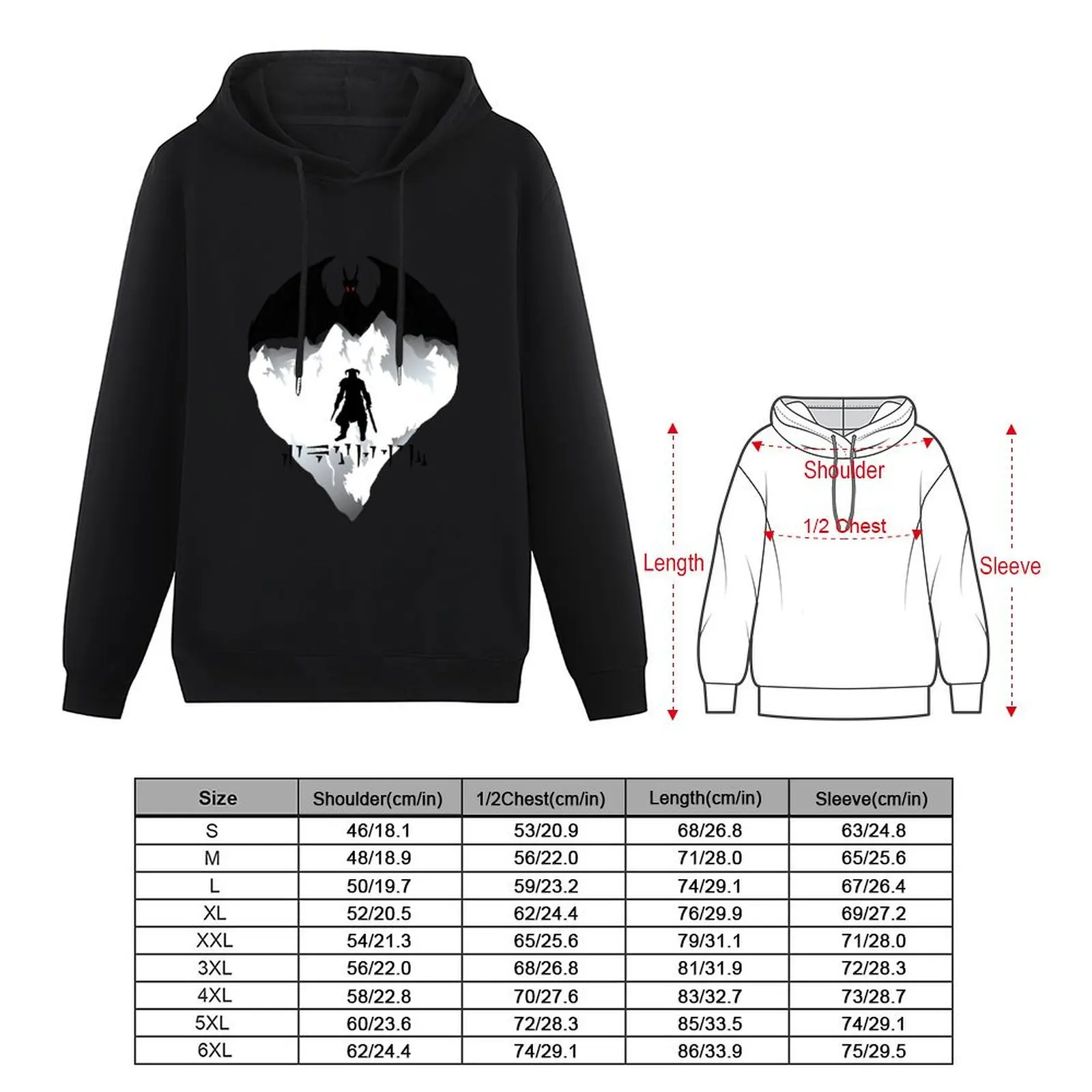 Пуловер Dovahkiin с капюшоном одежда в стиле аниме мужское пальто пуловер