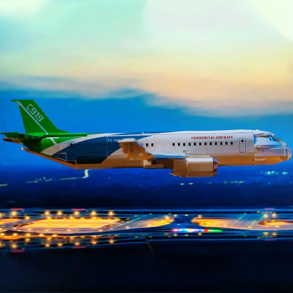 Детский Набор Строительных Блоков Городской Пассажирский Самолет Наземный