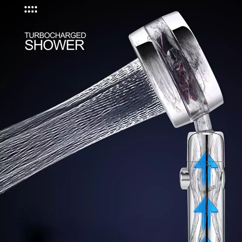 

NEW IN Head High Pressure 360 Rotated Turbocharged Rainfall Bath Water Spray Filter Handheld Turbo Fan Water Saving Shower Head