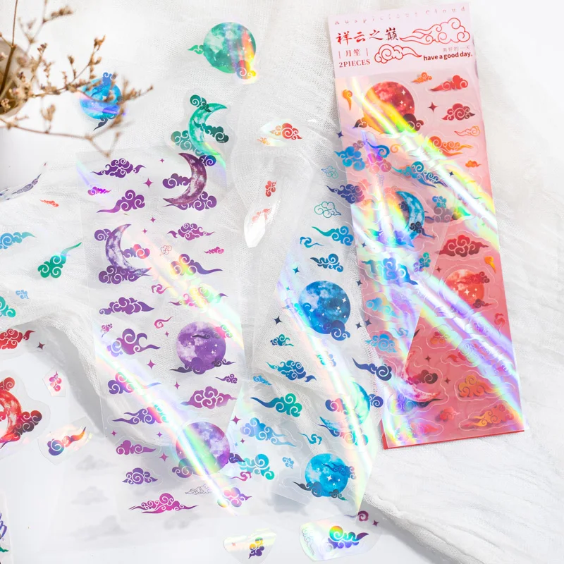 

2 листа наклеек благоприятные облака страна тренд ветер облака Сияющие дети молочные Подвески школьные принадлежности Скрапбукинг 75*236 мм