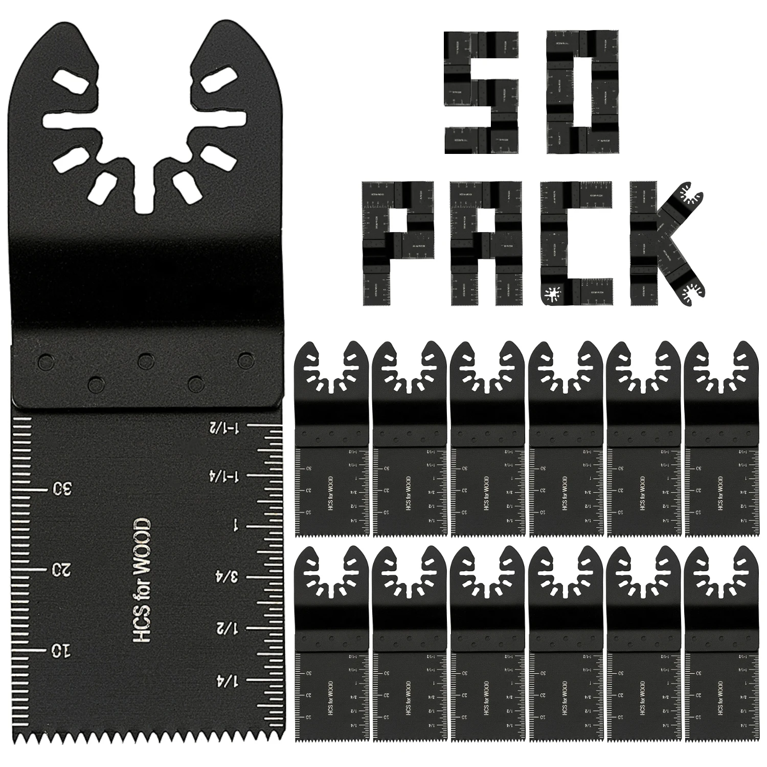 

50PCS Multi Tool Blades Renovator Multitool Saw Blade Oscillating Cutting Dics Wood Tools for Power Reciprocating Hand Tools Set