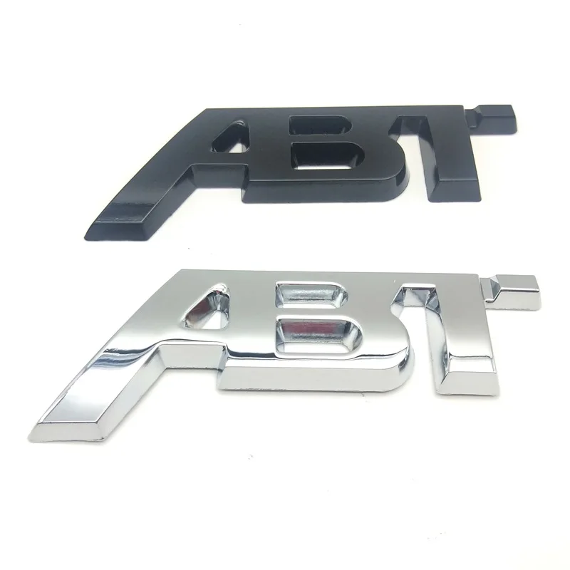 

Chrome/Black Letters Emblem for ABT Car Styling Fender Side Badge Rear Trunk Boot Logo Sticker for VW Audi Q3 Q5 Q7 A3 A4 A5 A6