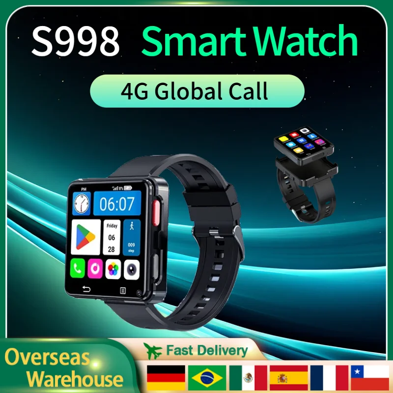 Водонепроницаемые смарт-часы S998 с Bluetooth WIFI Android SIM цвета в ассортименте