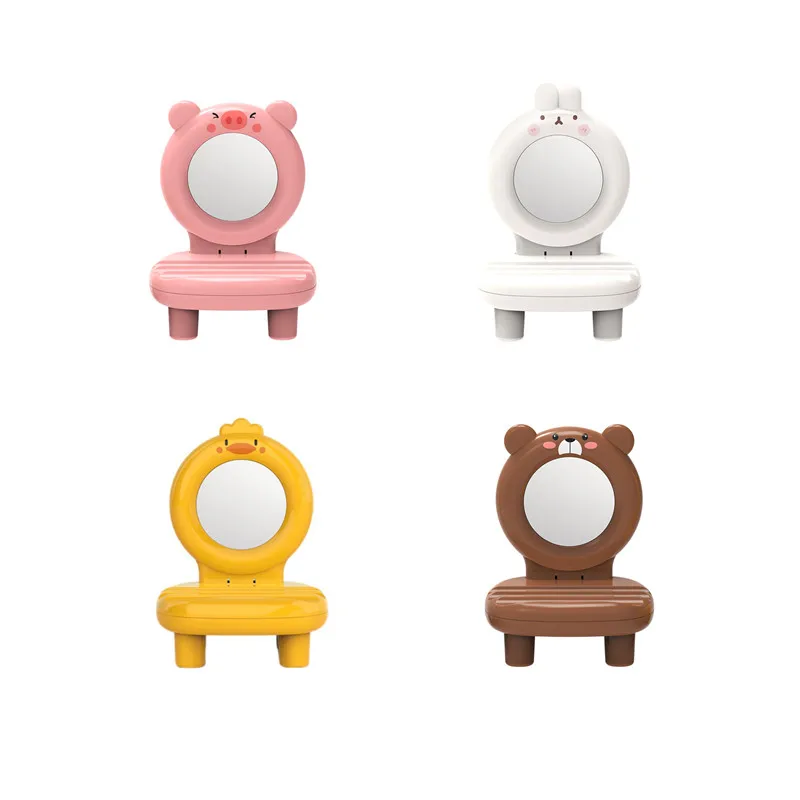 

New Cartoon Animal Mirror Mobile Phone Tablet Desktop Shelf Universal Adjustable Angle Small Chair Mobile Phone Holder