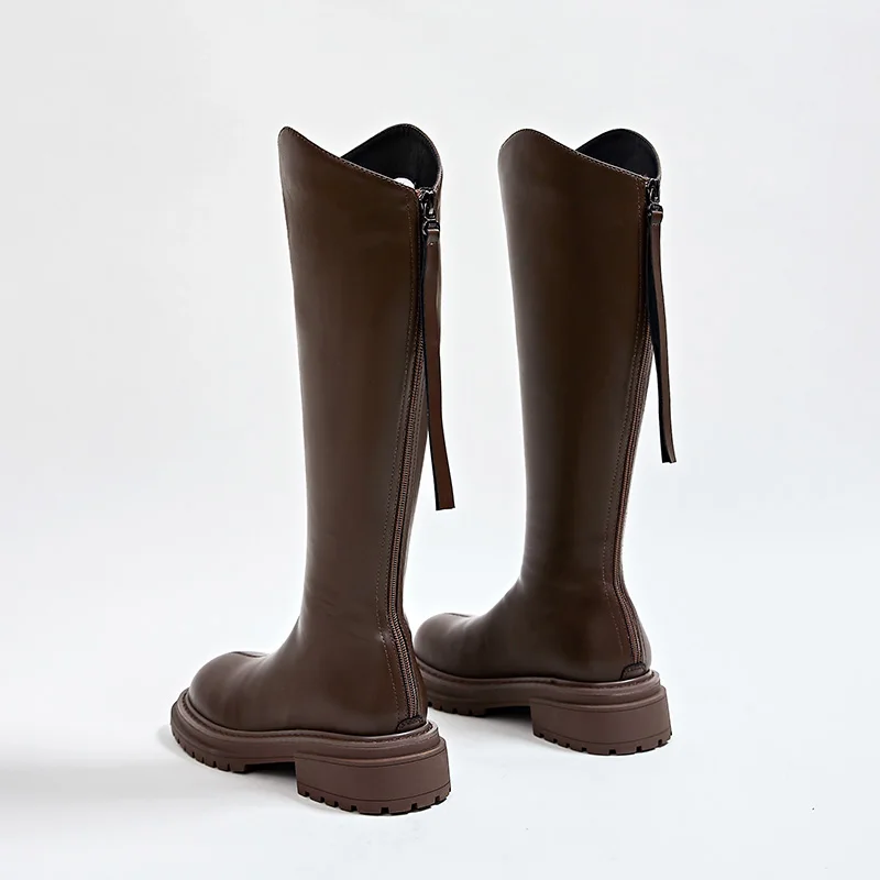 AIYUQI Long Boots Woman 2023 Fall New Vintage Ladies Knight Boots Fur Fashion Western Cowboy Boots Woman