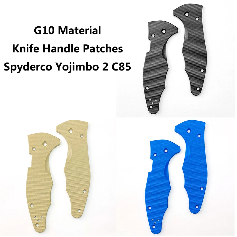 

1 Pair Custom G10 Handles Grip Patches Scales for Spyderco Yojimbo2 C85 Folding Knife Parts Make Accessories 3 Colors