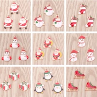 10pcslot mix cute enamel christmas santa claus tree snowman charms for earrings pendants necklaces jewelry making accessories