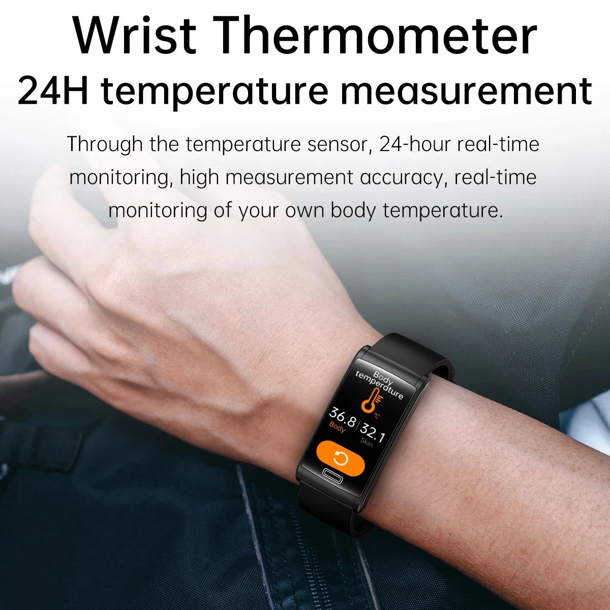 New Non-invasive Blood Glucose Smart Bracelet Men Blood Oxygen Blood Pressure Body Temperature Monitor ECG+PPG Smart Wristbands images - 6