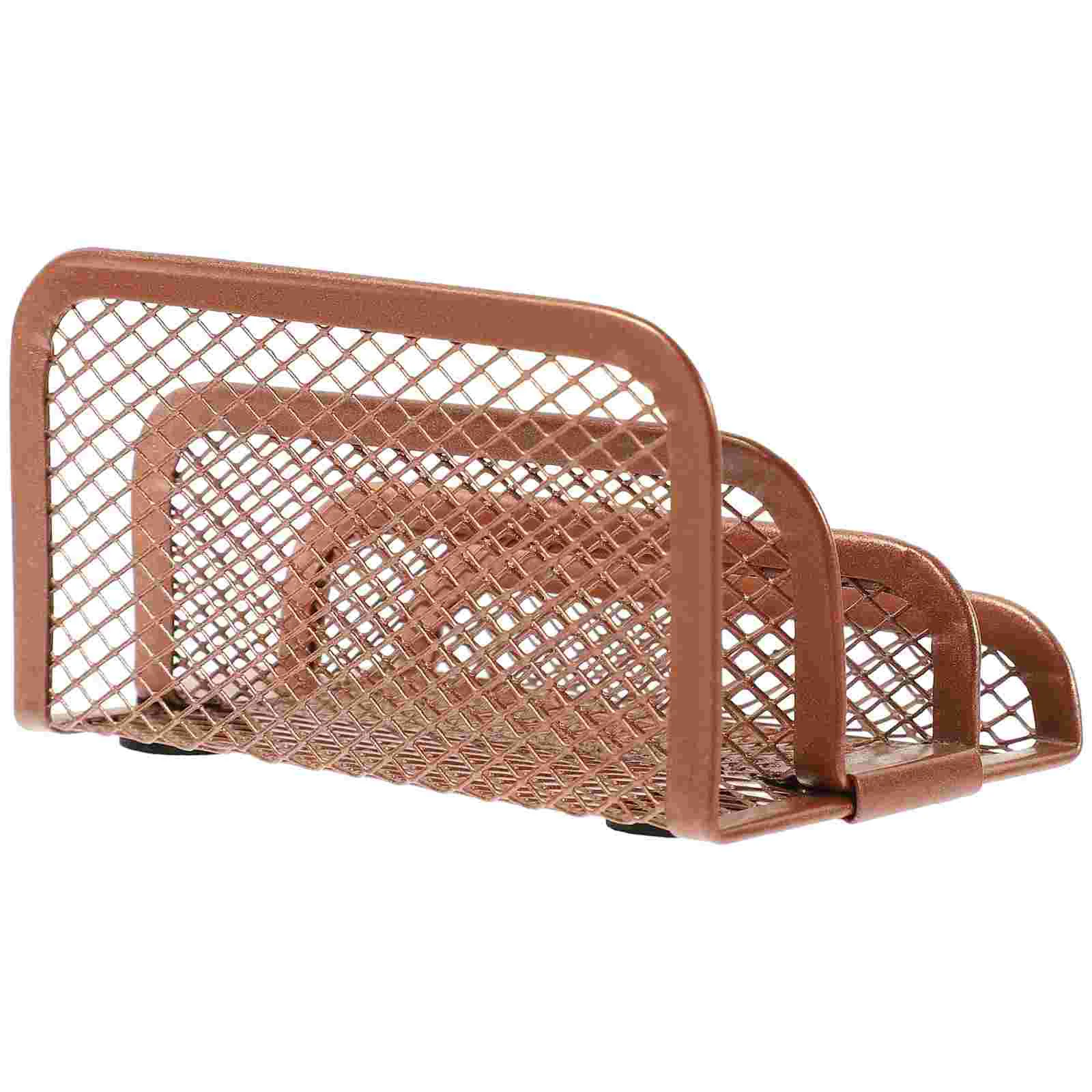 

Desktop File Rack Decorative Book Metal Stand Delicate Organizer Tabletop Exquisite Magazine Iron